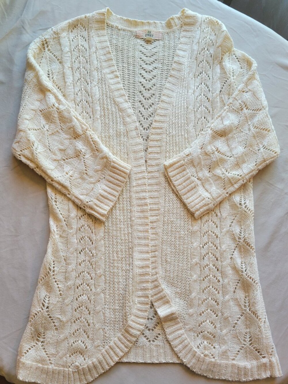 Oversized Knit Cardigan 3/4 Sleeve Cozy Cottage Vibes